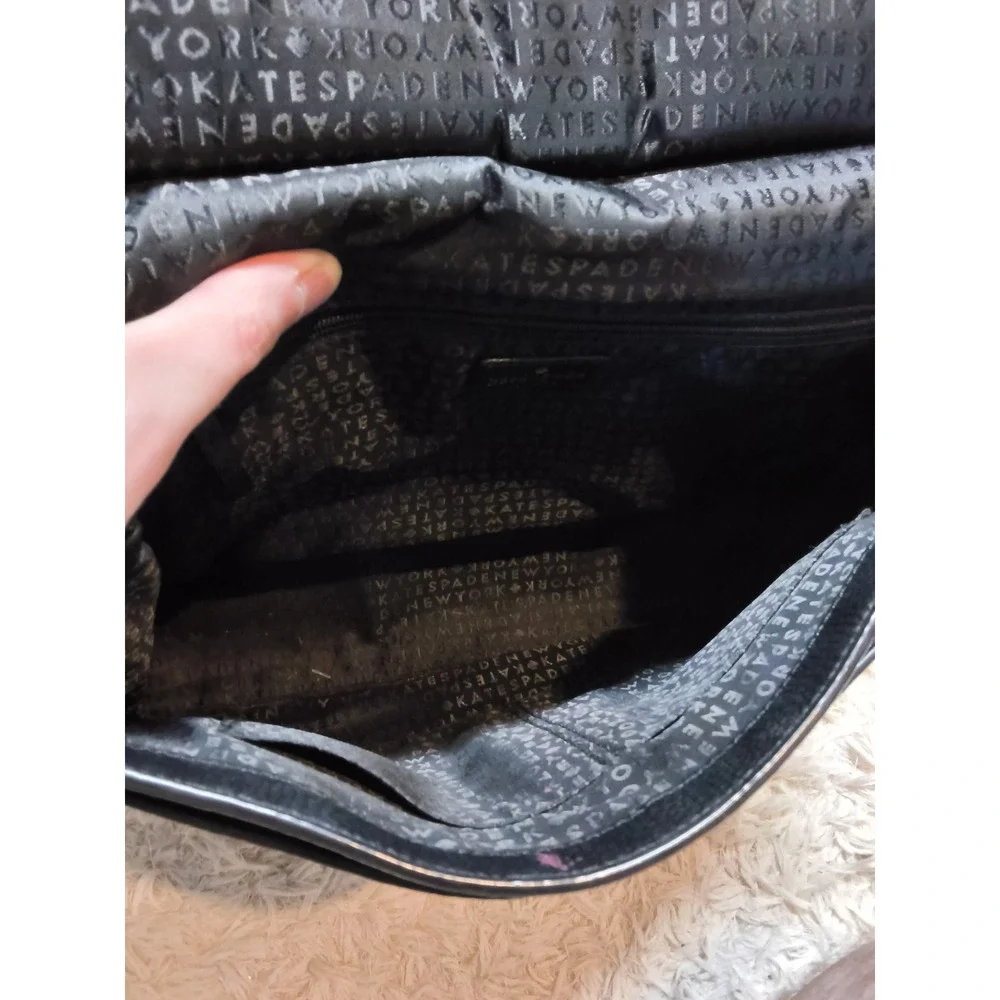 Kate Spade Black Pebbled Leather Leopard Calf Hair Satchel Bag PXRU5066